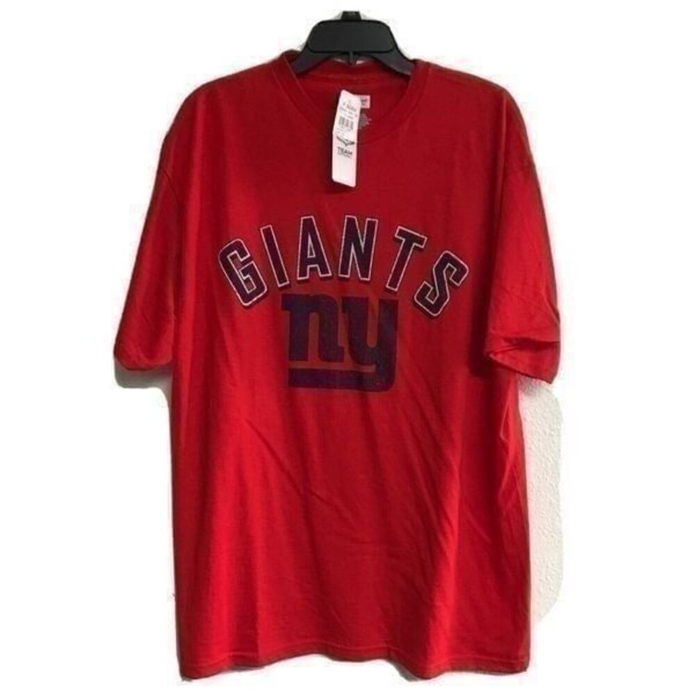 NFL Team Apparel New York Giants Men T Shirt Red Short Sleeve Football XL New